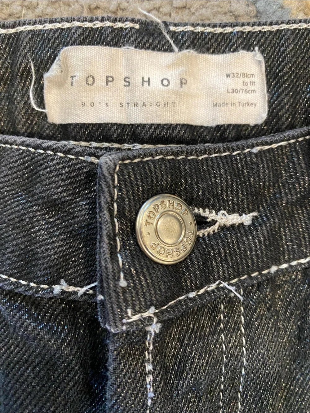Topshop Men's Straight Black Jeans